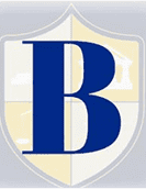 Blue and gold hibizinsight logo with a large letter B on a shield background.